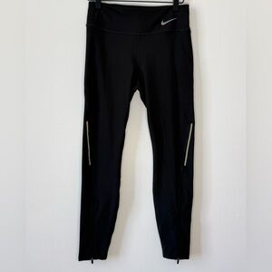 Nike Dri-Fit Faster Black Running leggings 25” with Subtle Reflective Accents
